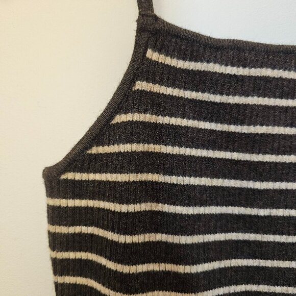 TE‎ There-Elsewhere Brown Striped Spaghetti Knit Cami Wool Blend Tank Size M/L - Picture 4 of 13